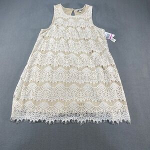 Speechless Women's Beige Lace Dress Med Cottagecore Fairy Coquette Romantic NWT